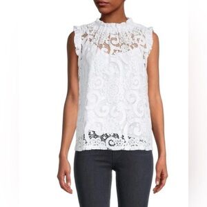 Nanette Lepore White Lace Tank Blouse NWOT